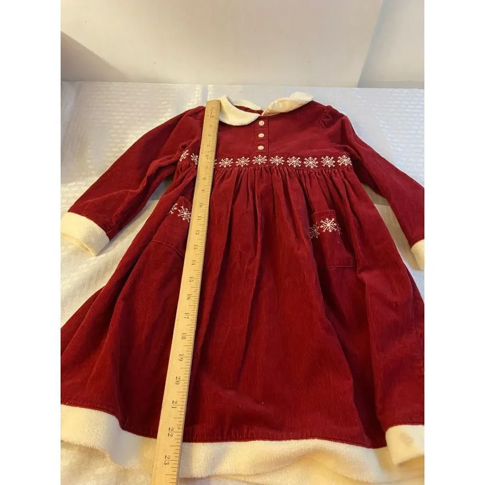 Gymboree Winter dress red snowflakes corduroy 4t‎